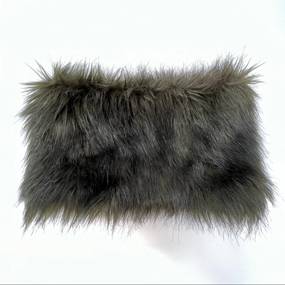 Club Monaco Snood Ashlee Chocolate Brown Faux Fur Fuzzy Scarf Women's One Size